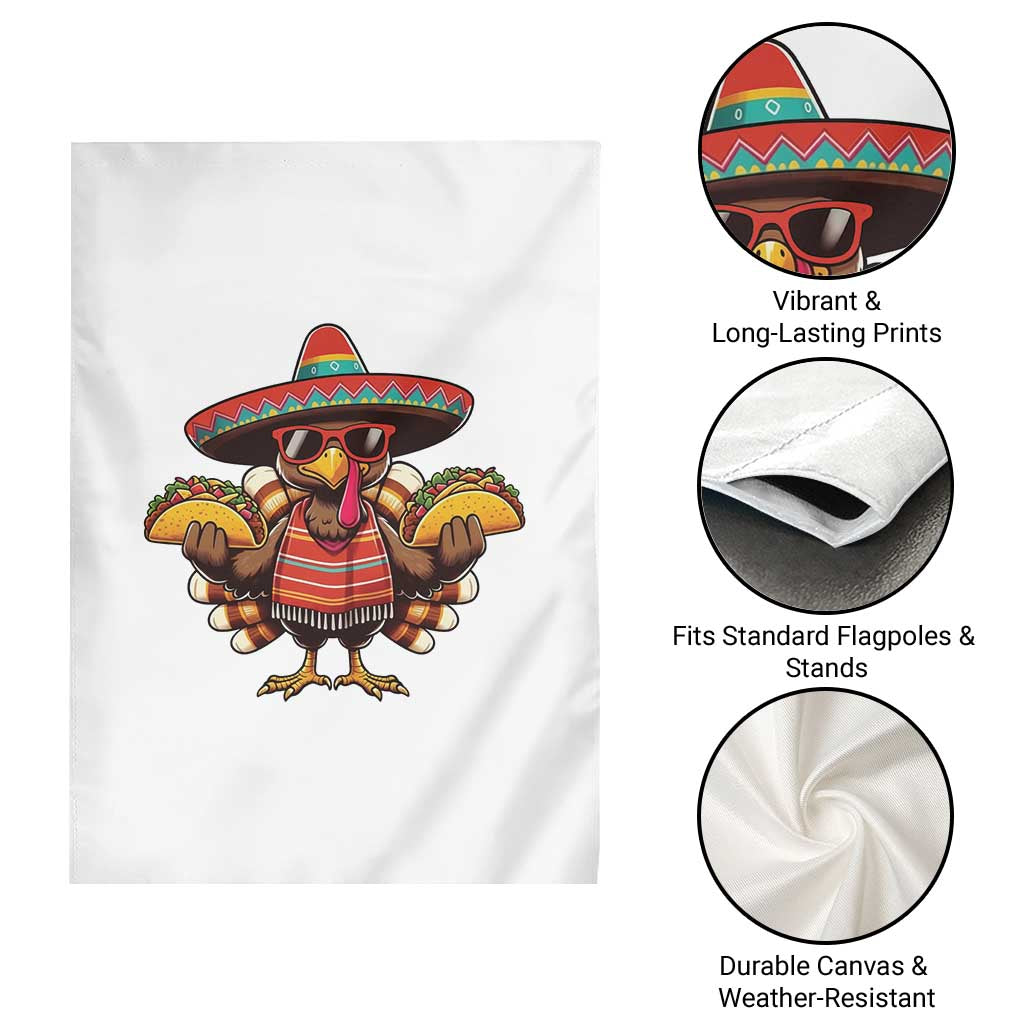 Funny Thanksgiving Turkey Garden Flag Taco Mexican Christmas - Wonder Print Shop