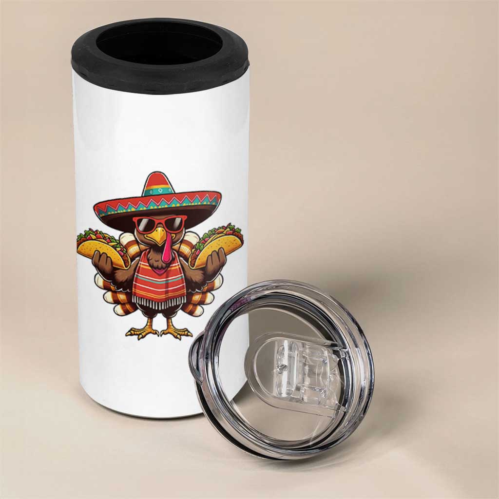 Funny Thanksgiving Turkey 4 in 1 Can Cooler Tumbler Taco Mexican Christmas - Wonder Print Shop