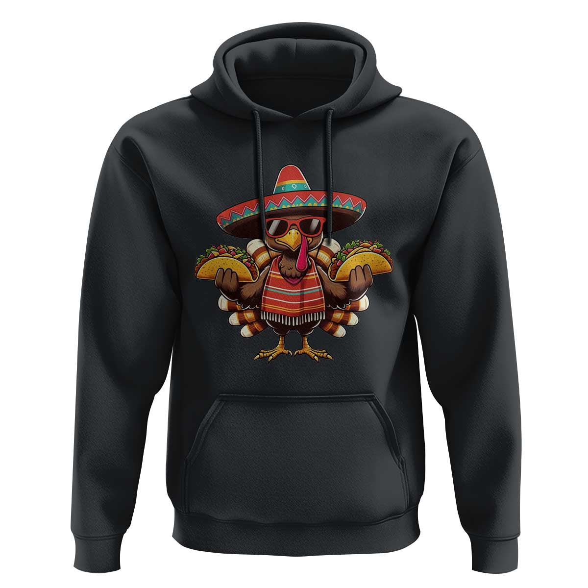 Funny Thanksgiving Turkey Hoodie Taco Mexican Christmas - Wonder Print Shop