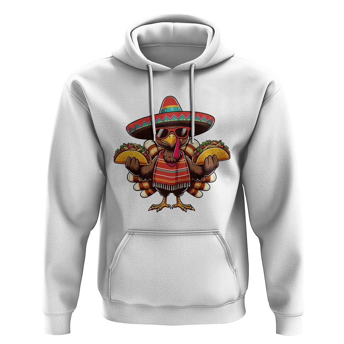Funny Thanksgiving Turkey Hoodie Taco Mexican Christmas - Wonder Print Shop