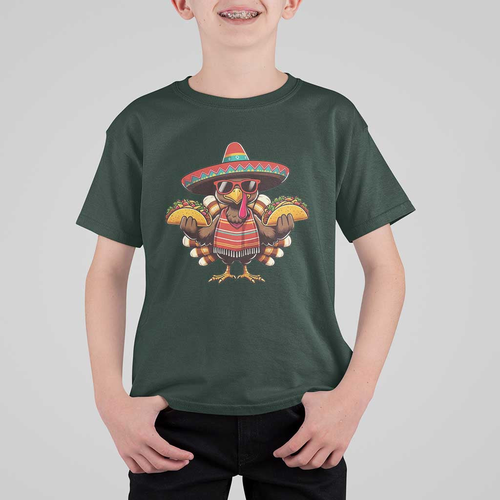 Funny Thanksgiving Turkey T Shirt For Kid Taco Mexican Christmas - Wonder Print Shop