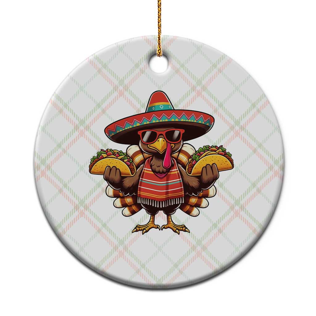 Funny Thanksgiving Turkey Ceramic Ornament Taco Mexican Xmas - Wonder Print Shop