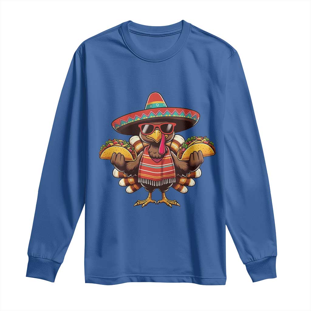 Funny Thanksgiving Turkey Long Sleeve Shirt Taco Mexican Christmas - Wonder Print Shop
