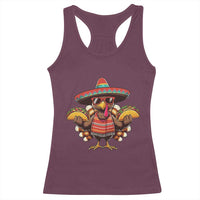 Funny Thanksgiving Turkey Racerback Tank Top Taco Mexican Christmas - Wonder Print Shop