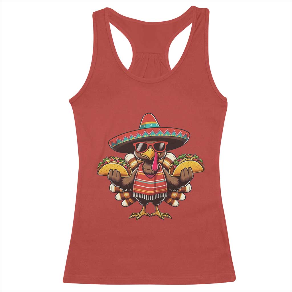 Funny Thanksgiving Turkey Racerback Tank Top Taco Mexican Christmas - Wonder Print Shop
