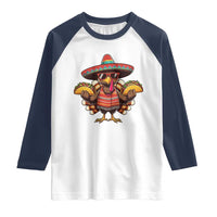 Funny Thanksgiving Turkey Raglan Shirt Taco Mexican Christmas - Wonder Print Shop