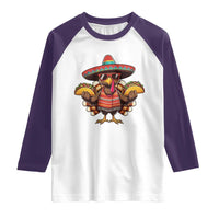Funny Thanksgiving Turkey Raglan Shirt Taco Mexican Christmas - Wonder Print Shop