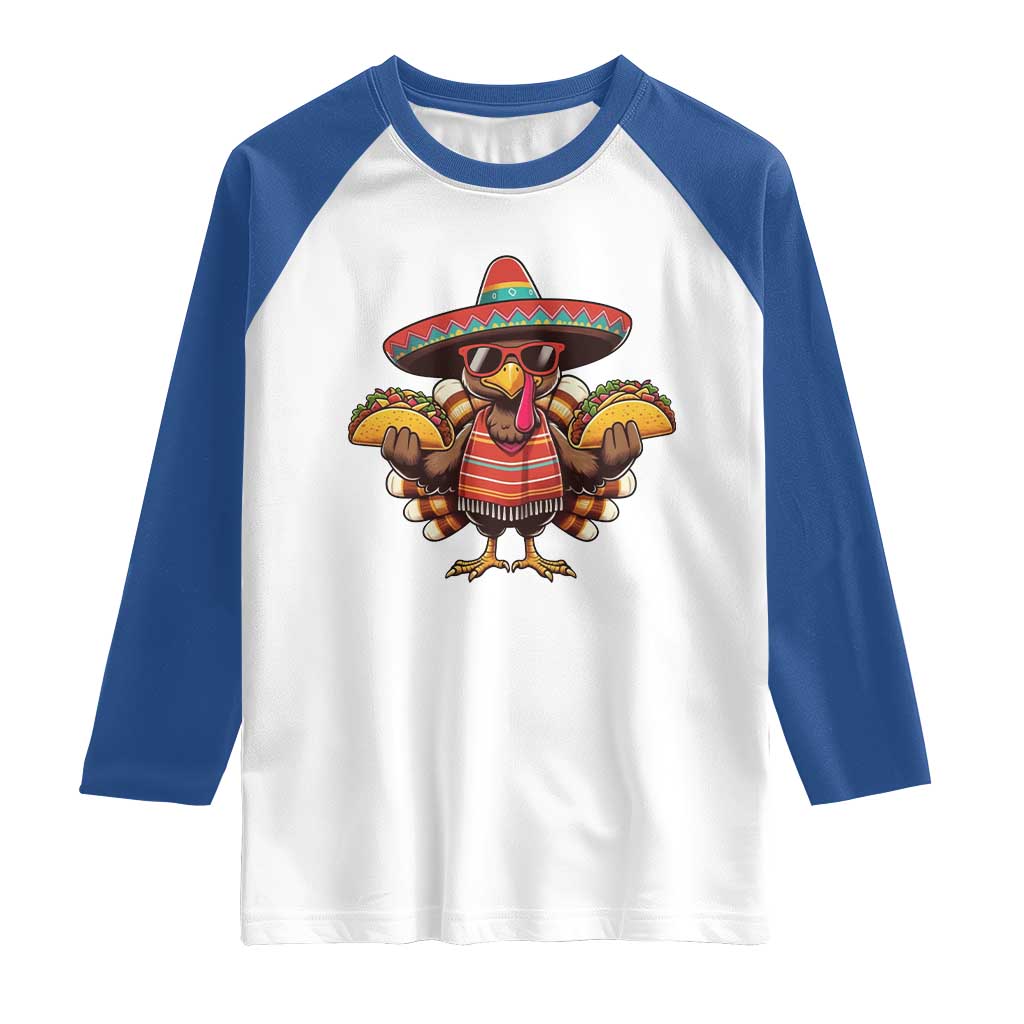 Funny Thanksgiving Turkey Raglan Shirt Taco Mexican Christmas - Wonder Print Shop