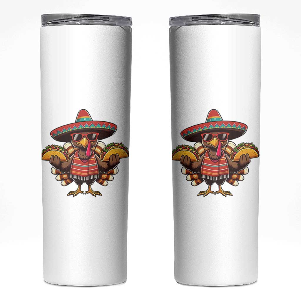 Funny Thanksgiving Turkey Skinny Tumbler Taco Mexican Christmas - Wonder Print Shop