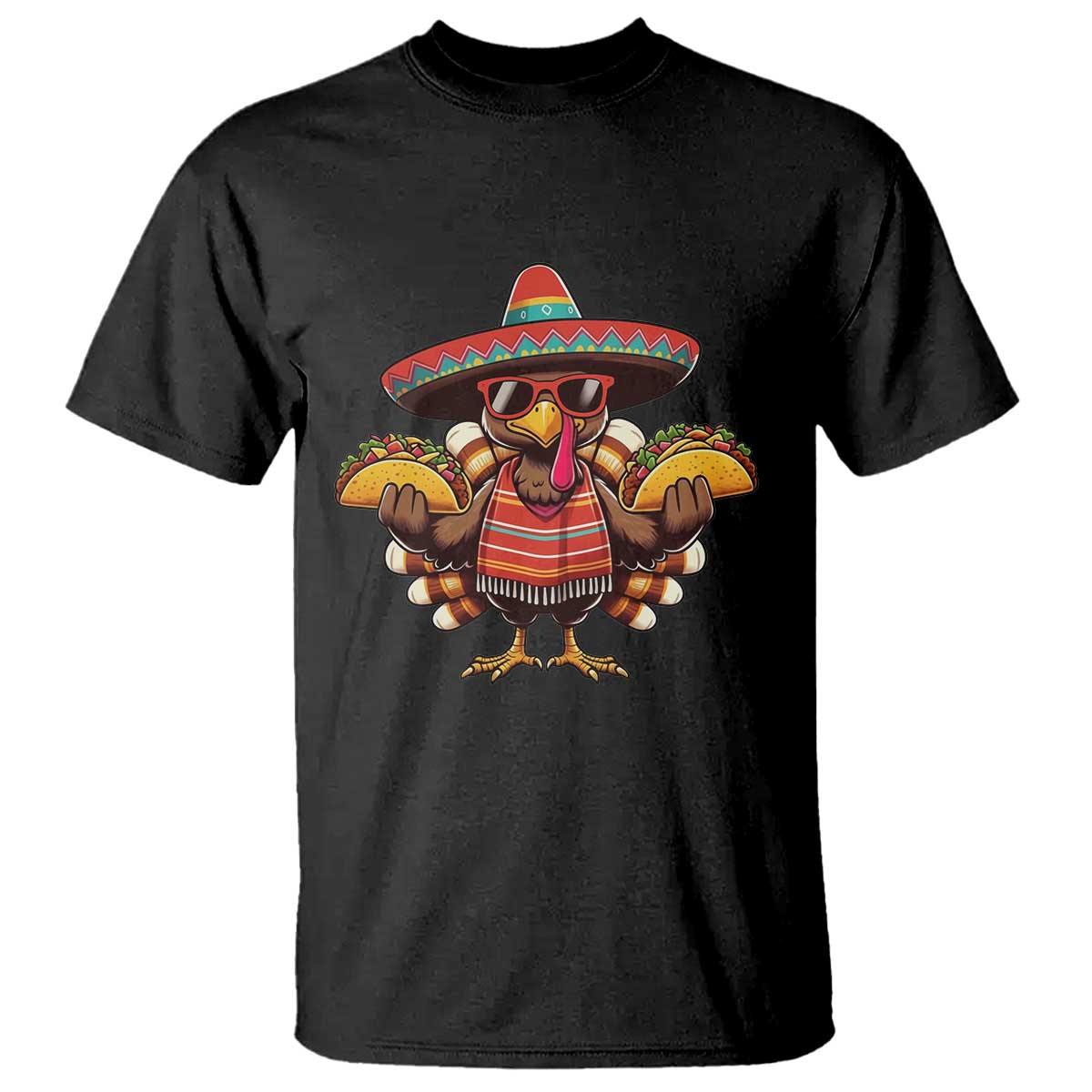 Funny Thanksgiving Turkey T Shirt Taco Mexican Christmas - Wonder Print Shop