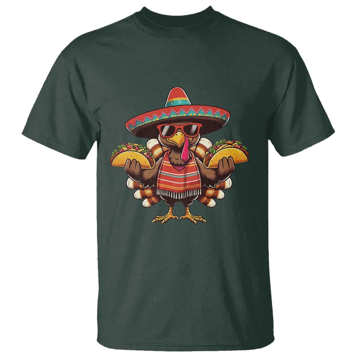 Funny Thanksgiving Turkey T Shirt Taco Mexican Christmas - Wonder Print Shop