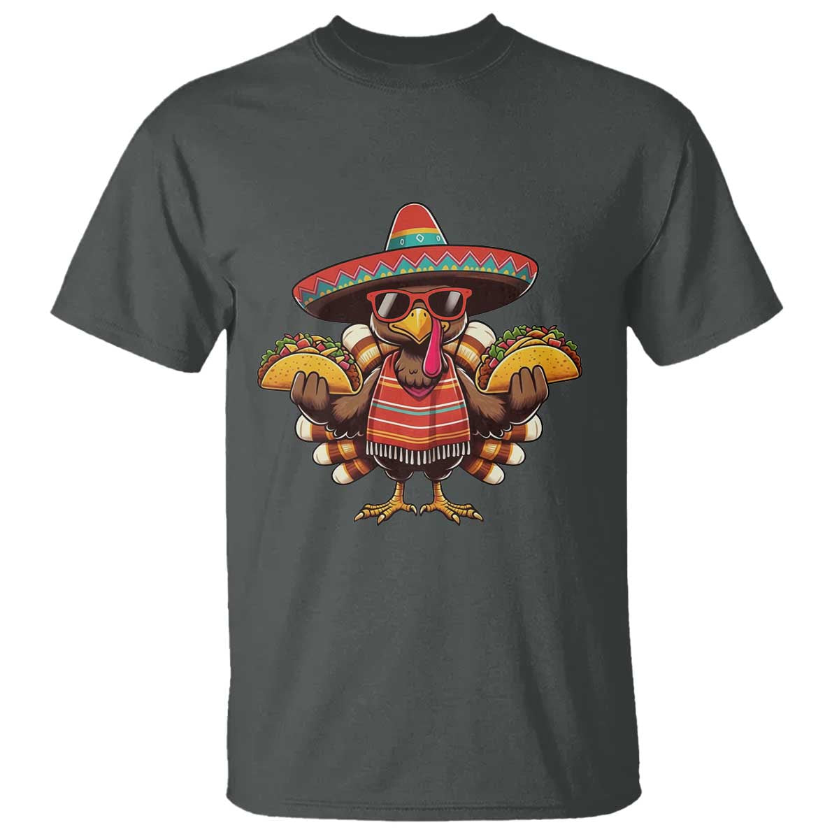 Funny Thanksgiving Turkey T Shirt Taco Mexican Christmas - Wonder Print Shop