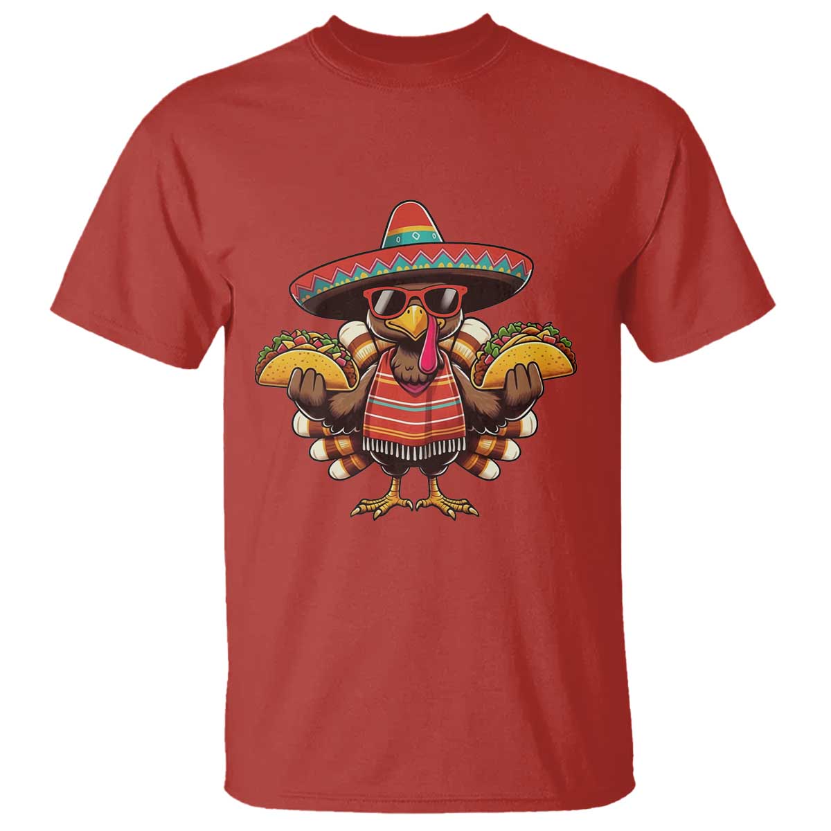 Funny Thanksgiving Turkey T Shirt Taco Mexican Christmas - Wonder Print Shop