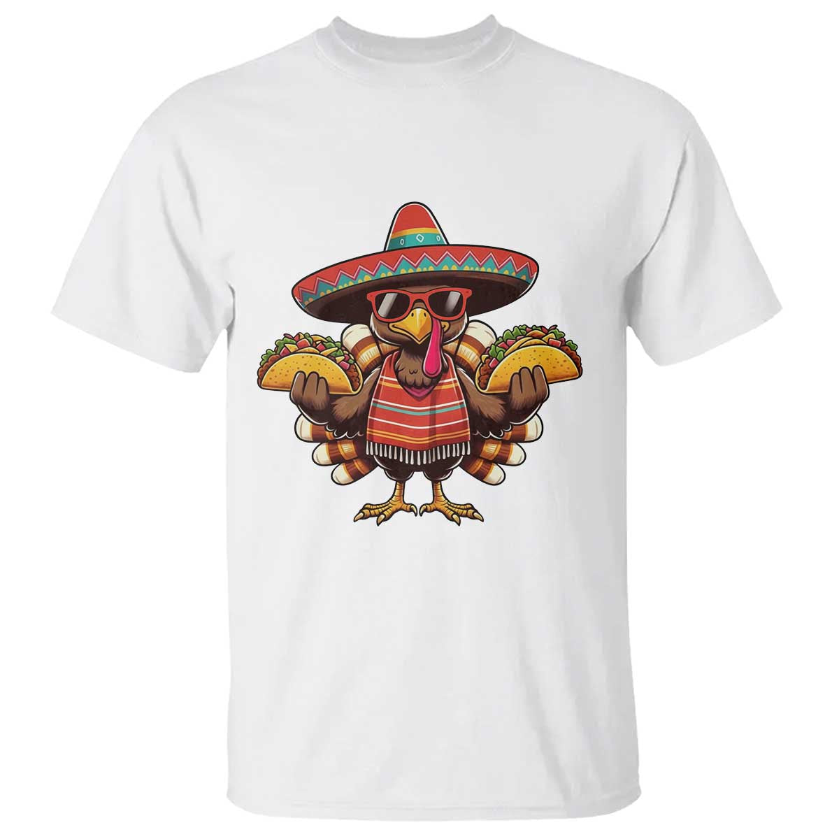 Funny Thanksgiving Turkey T Shirt Taco Mexican Christmas - Wonder Print Shop