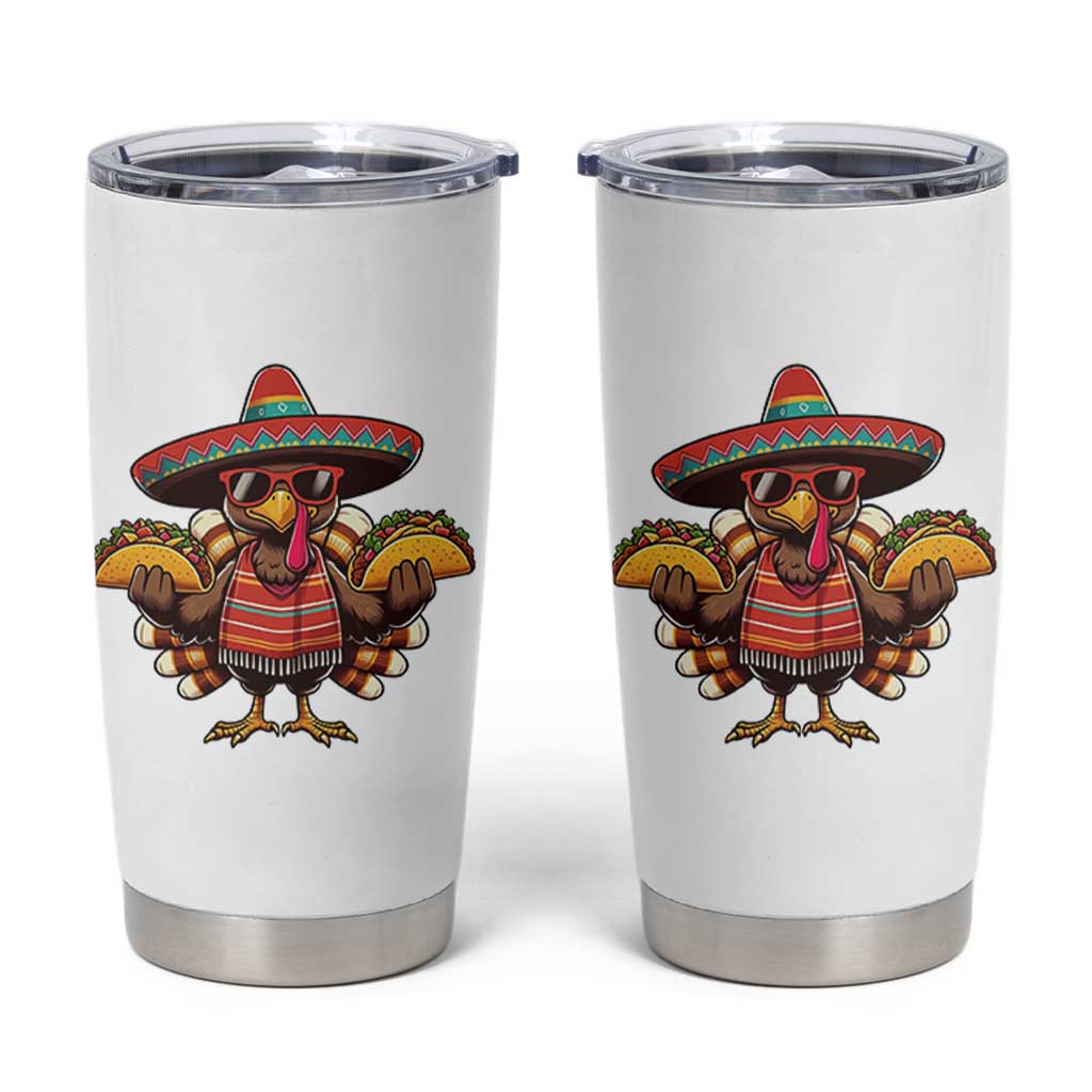 Funny Thanksgiving Turkey Tumbler Cup Taco Mexican Christmas - Wonder Print Shop