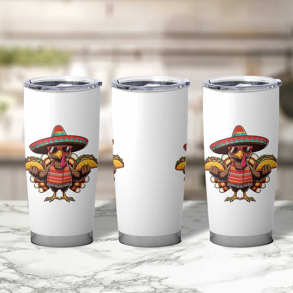 Funny Thanksgiving Turkey Tumbler Cup Taco Mexican Christmas - Wonder Print Shop