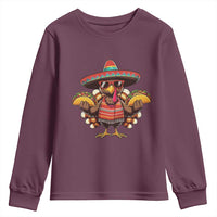 Funny Thanksgiving Turkey Youth Sweatshirt Taco Mexican Christmas - Wonder Print Shop