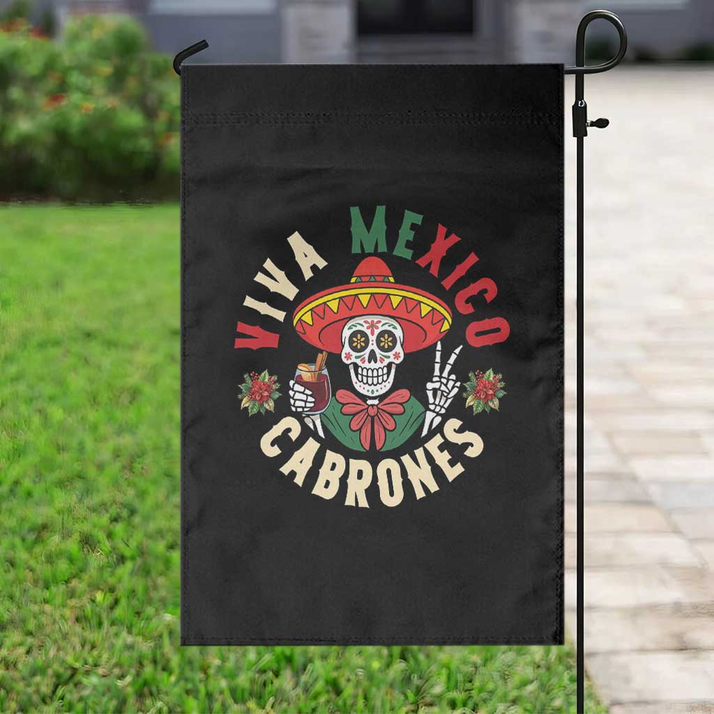 Viva Mexico Cabrones Garden Flag Mexican Skull Christmas - Wonder Print Shop