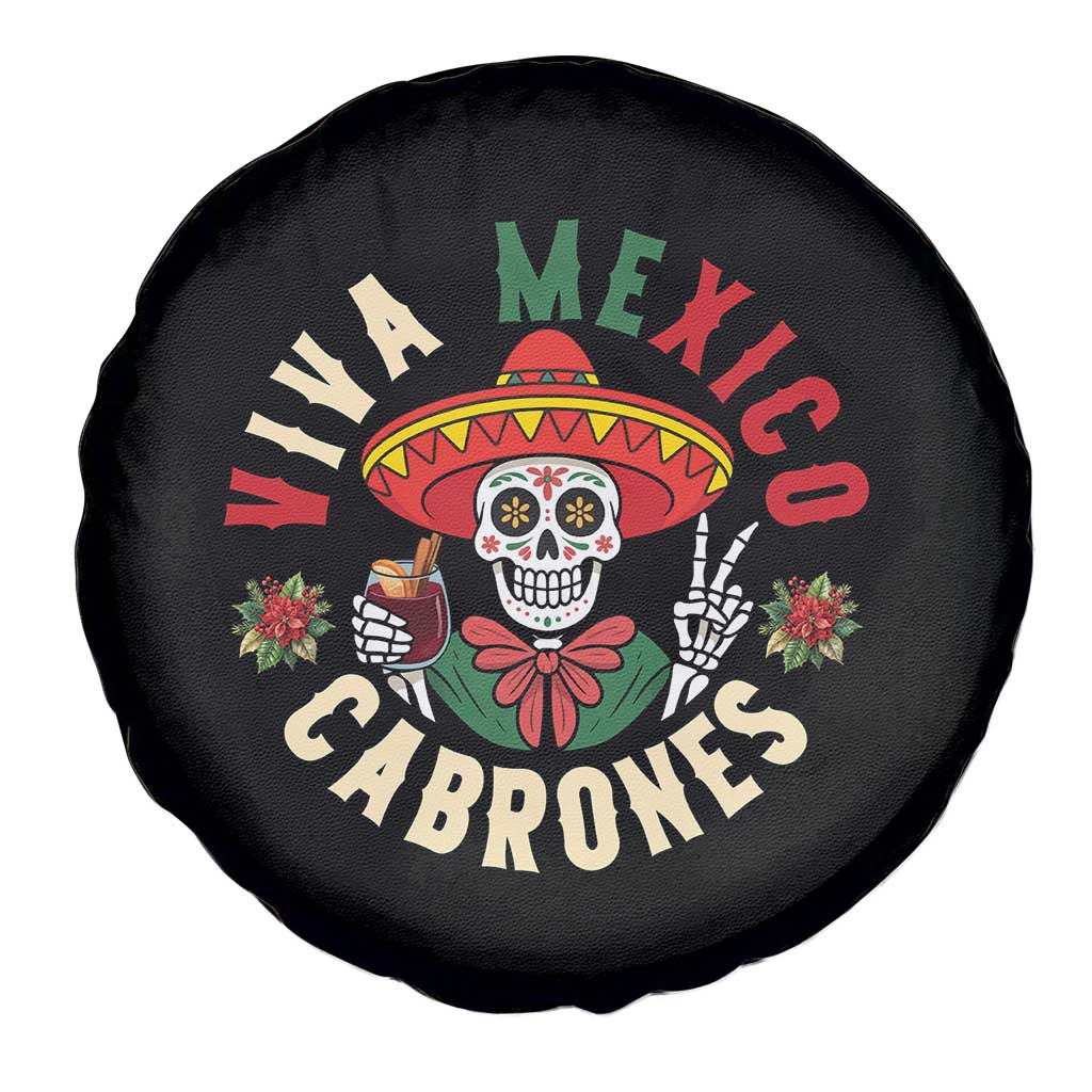 Viva Mexico Cabrones Spare Tire Cover Mexican Skull Christmas - Wonder Print Shop