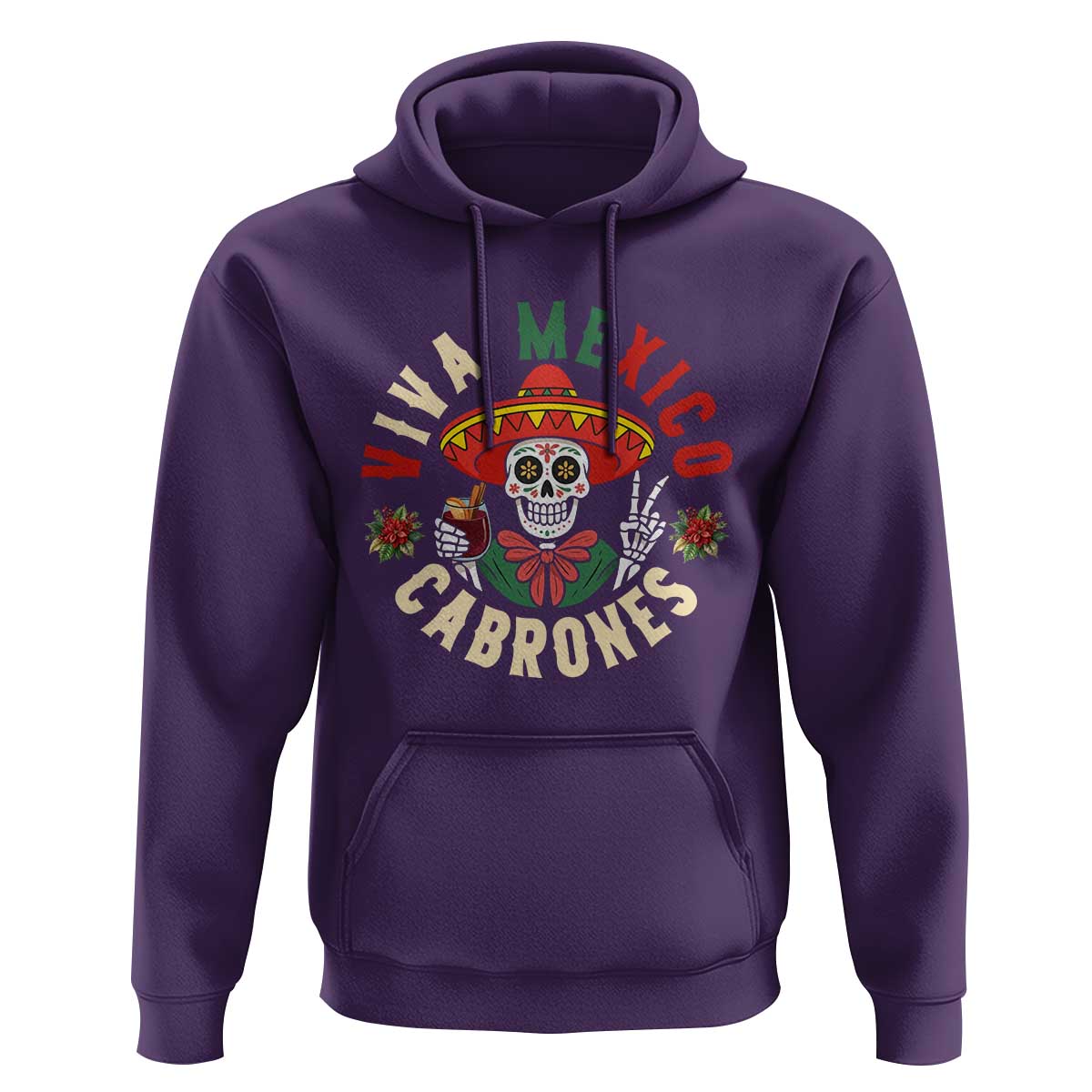 Viva Mexico Cabrones Hoodie Mexican Skull Christmas - Wonder Print Shop