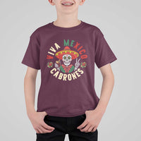 Viva Mexico Cabrones T Shirt For Kid Mexican Skull Christmas - Wonder Print Shop