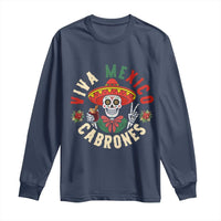 Viva Mexico Cabrones Long Sleeve Shirt Mexican Skull Christmas - Wonder Print Shop