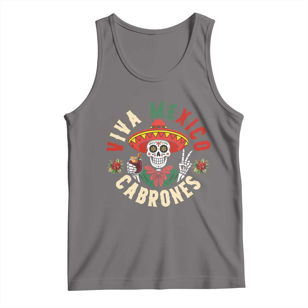 Viva Mexico Cabrones Tank Top Mexican Skull Christmas - Wonder Print Shop