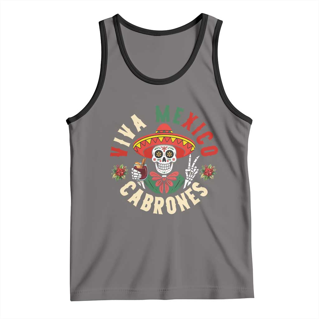 Viva Mexico Cabrones Tank Top Mexican Skull Christmas - Wonder Print Shop