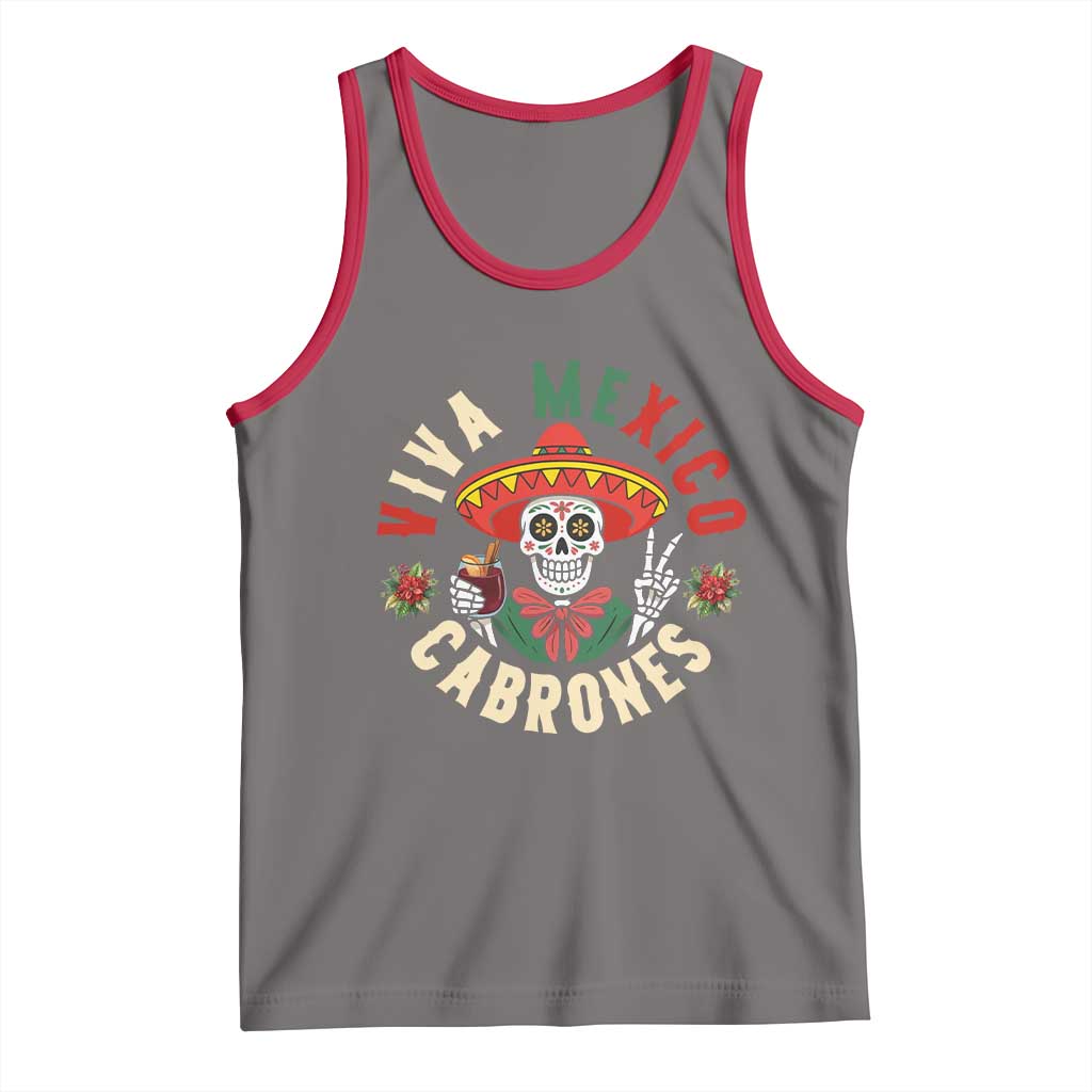 Viva Mexico Cabrones Tank Top Mexican Skull Christmas - Wonder Print Shop