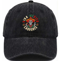 Viva Mexico Cabrones Washed Cotton Baseball Cap Mexican Skull Christmas