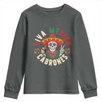 Viva Mexico Cabrones Youth Sweatshirt Mexican Skull Christmas - Wonder Print Shop