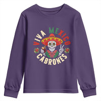 Viva Mexico Cabrones Youth Sweatshirt Mexican Skull Christmas - Wonder Print Shop