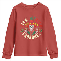 Viva Mexico Cabrones Youth Sweatshirt Mexican Skull Christmas - Wonder Print Shop