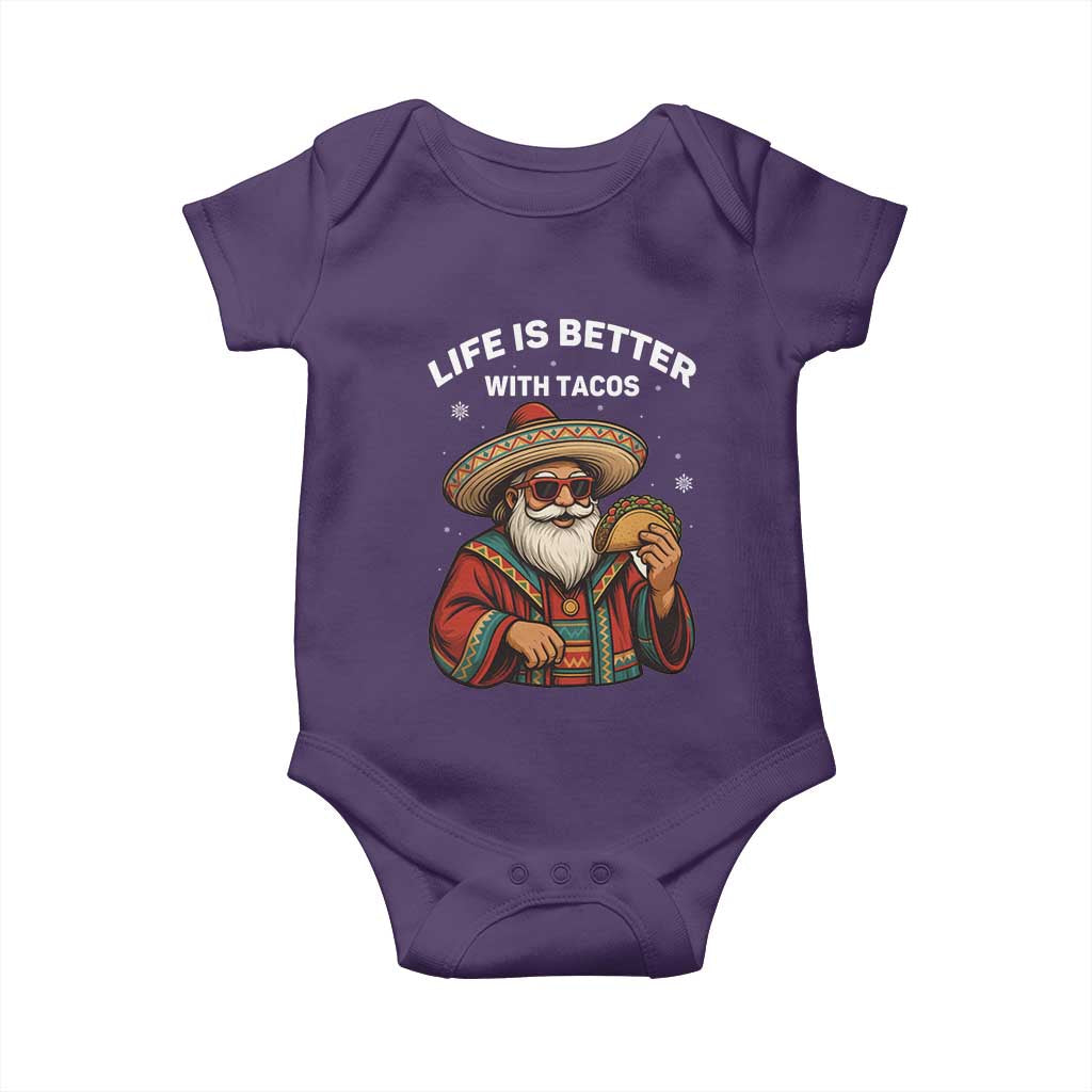Funny Santa Taco Mexican Baby Onesie Life Is Better With Tacos - Wonder Print Shop