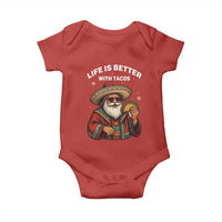 Funny Santa Taco Mexican Baby Onesie Life Is Better With Tacos - Wonder Print Shop