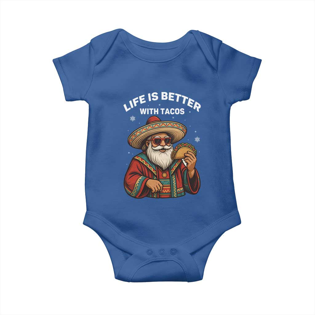 Funny Santa Taco Mexican Baby Onesie Life Is Better With Tacos - Wonder Print Shop