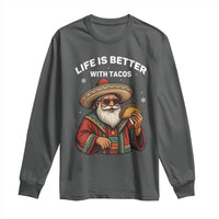 Funny Santa Taco Mexican Long Sleeve Shirt Life Is Better With Tacos - Wonder Print Shop