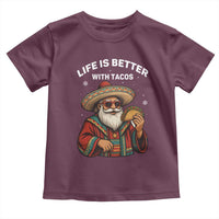 Funny Santa Taco Mexican Toddler T Shirt Life Is Better With Tacos - Wonder Print Shop
