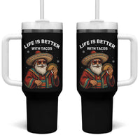 Funny Santa Taco Mexican Tumbler With Handle Life Is Better With Tacos - Wonder Print Shop