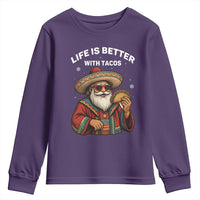 Funny Santa Taco Mexican Youth Sweatshirt Life Is Better With Tacos - Wonder Print Shop