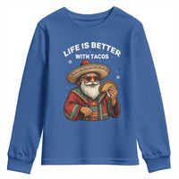 Funny Santa Taco Mexican Youth Sweatshirt Life Is Better With Tacos - Wonder Print Shop