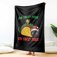 Funny Taco Cat Tree Christmas Throw Blanket - Wonder Print Shop