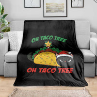 Funny Taco Cat Tree Christmas Throw Blanket - Wonder Print Shop
