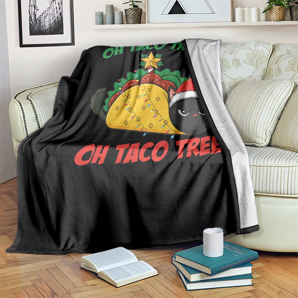 Funny Taco Cat Tree Christmas Throw Blanket - Wonder Print Shop