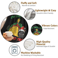 Funny Taco Cat Tree Christmas Throw Blanket - Wonder Print Shop