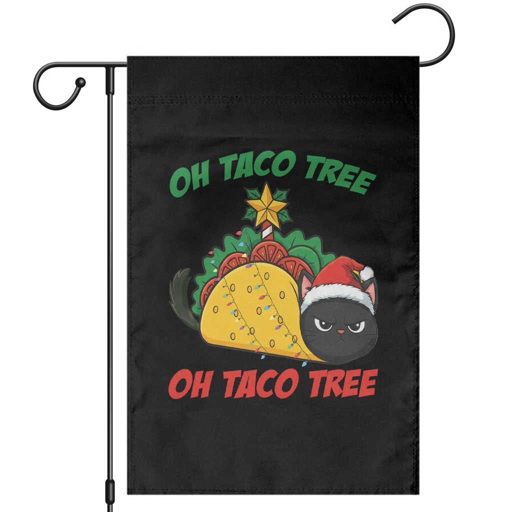 Funny Taco Cat Tree Christmas Garden Flag - Wonder Print Shop