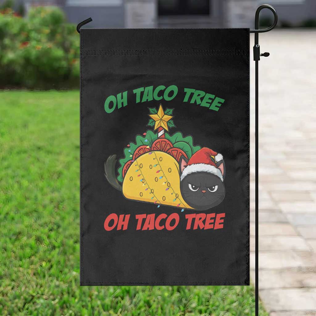 Funny Taco Cat Tree Christmas Garden Flag - Wonder Print Shop