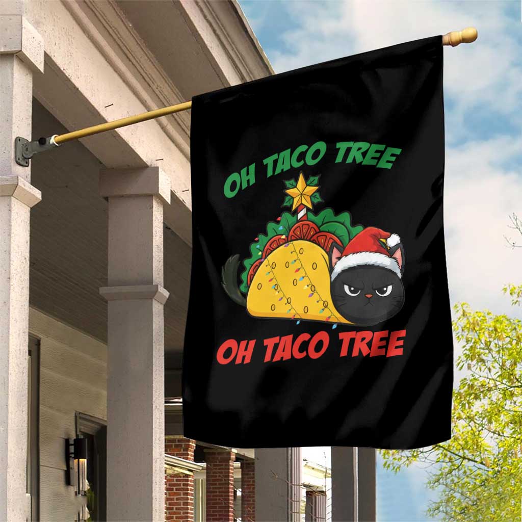 Funny Taco Cat Tree Christmas Garden Flag - Wonder Print Shop