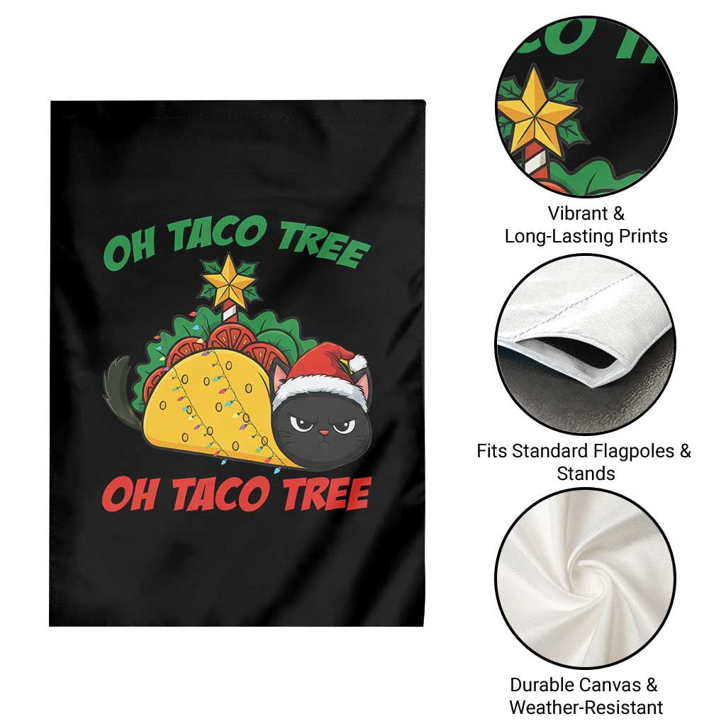 Funny Taco Cat Tree Christmas Garden Flag - Wonder Print Shop