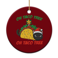 Funny Taco Cat Tree Christmas Ceramic Ornament - Wonder Print Shop